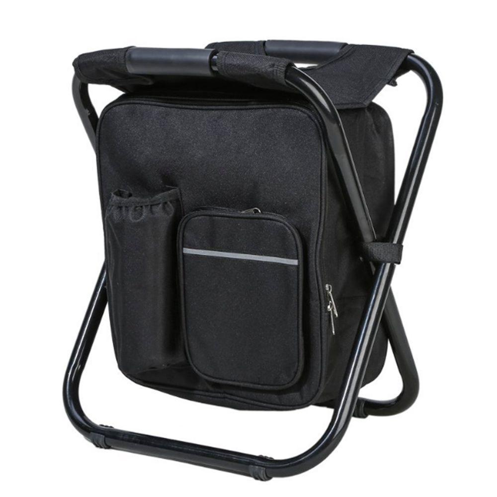 Outdoor Vissen Stoel Zak Folding Camping Kruk Draagbare Rugzak Cooler Geïsoleerde Picknick Tas Wandelen Zetel Tafel Zak Beer 150KG: A Black
