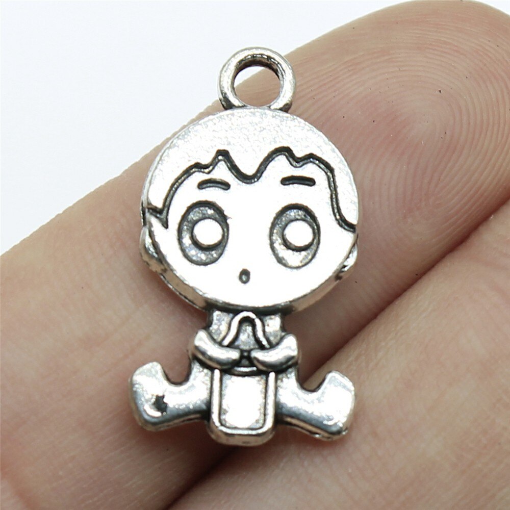 8pcs/lot Charms Baby Antique Silver Color Baby Boy Charms Pendants For Bracelets Girl Baby Charms: B11197-24x13mm