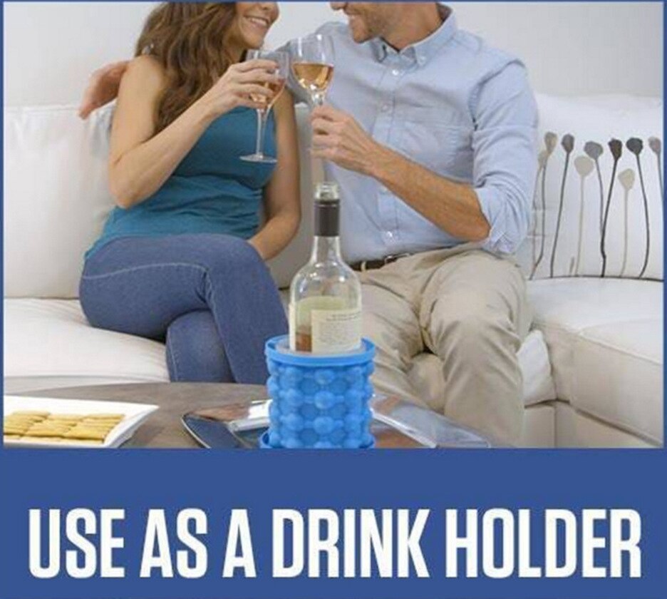 Silicone Ice Maker Fast Cold Ice Bucket Space Saving Ice Genies Portable Ice Ball Maker