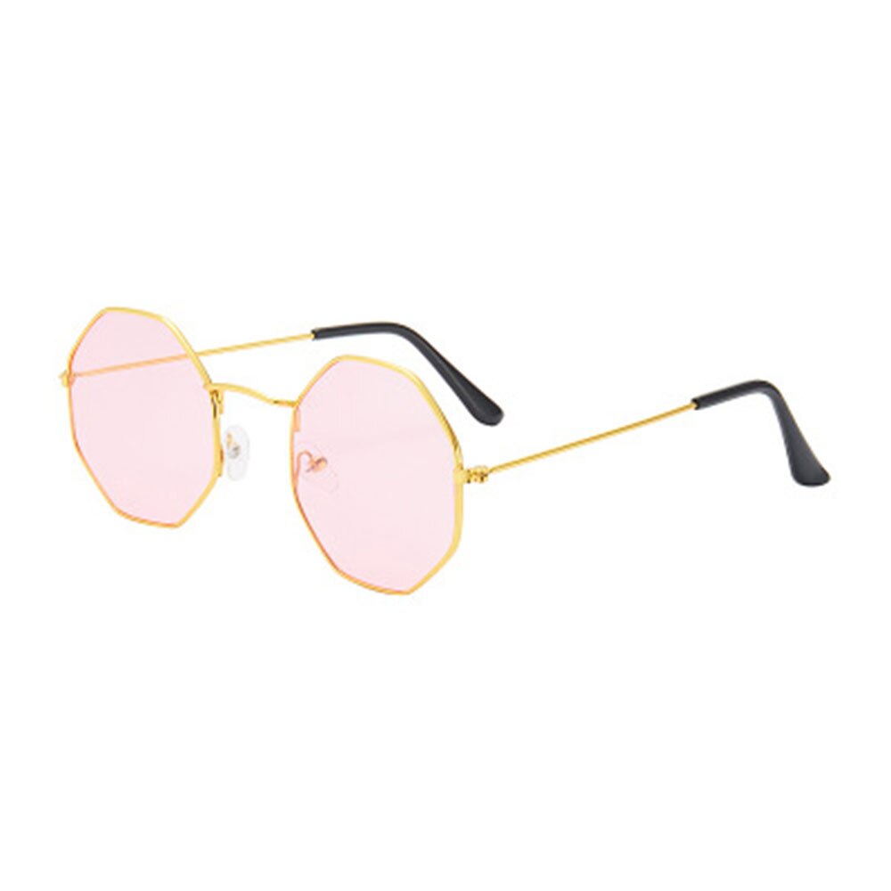 1pc Women Round Irregular Girls Colorful Lens Metal Frame Sunglasses Eyewear Glasses women Drive Goggles Anti-UV400
