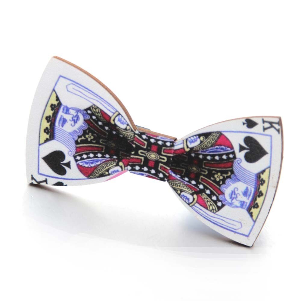 Wooden bow tie bow tie pattern: White