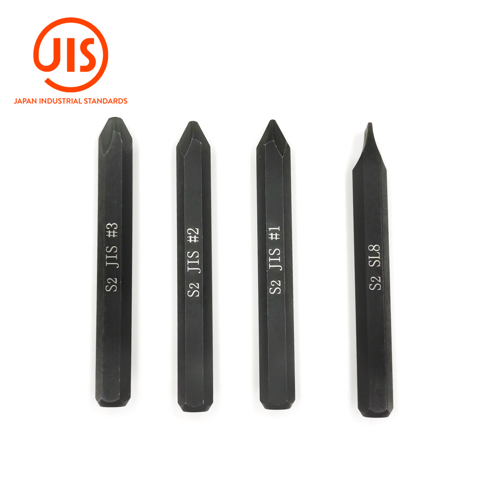 JIS Impact Screwdriver Bits For Impact Driver, 5/16" Hex Shank, S2 Alloy Steel,75mm Long- Ideal for Japanese motorcycle & Car: Dark Grey