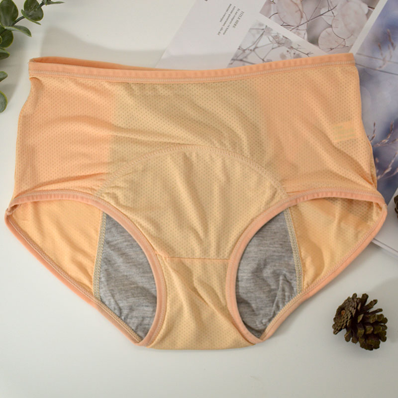 women's Leak Proof Pants Menstrual Transparent Waterproof Briefs Physiological plus size Underwear: XL / SKY BLUE