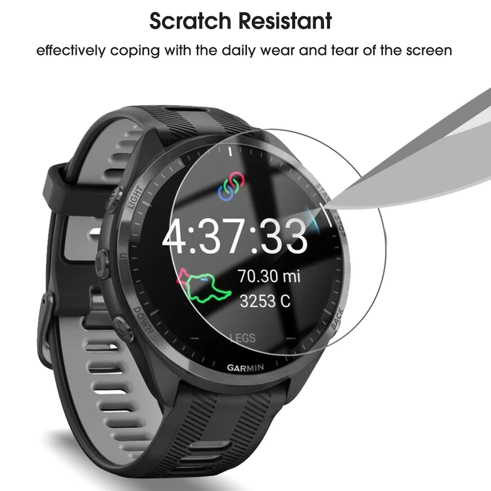 Garmin forerunner 965 955 945 935 735xt 165 265 255 265s 255s karkaistusta lasista valmistettu näytönsuoja naarmuuntumattomalle lasikalvolle