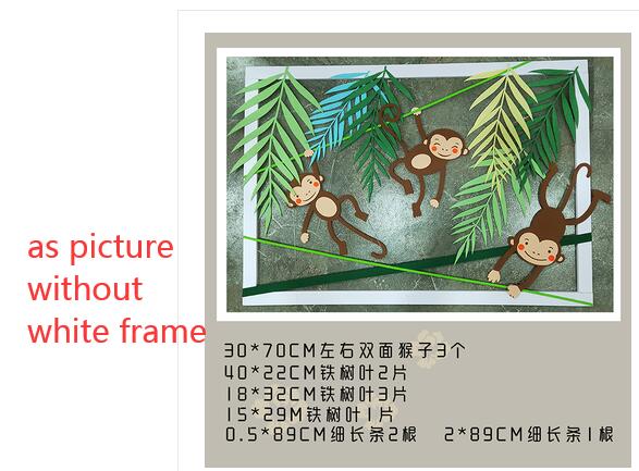 Ins Wall Decoration Felt Fabric Slice Cutting Large Leaf Flamingo Deer Tree Handmade DIY Craft Material Kit Needle Felting: monkey