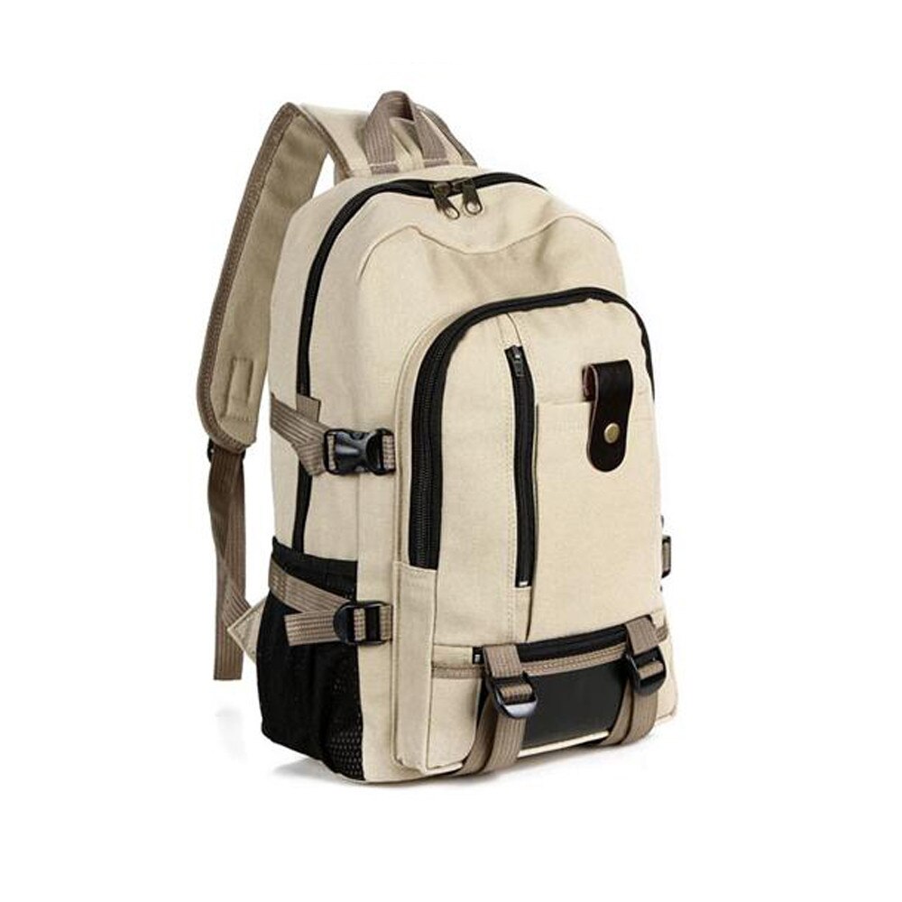 Sac à dos de voyage hommes garçon sac d'école toile célèbre sacs à dos pour hommes sacs de voyage mochilas hombres: Khaki