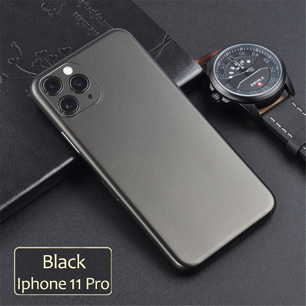 Terug Sticker Wrap Sticker Voor Iphone 11 pro Ijs Terug Film Protector Luxe Telefoon Achterkant Bescherming Voor iPhone 11 pro Sticker: Black