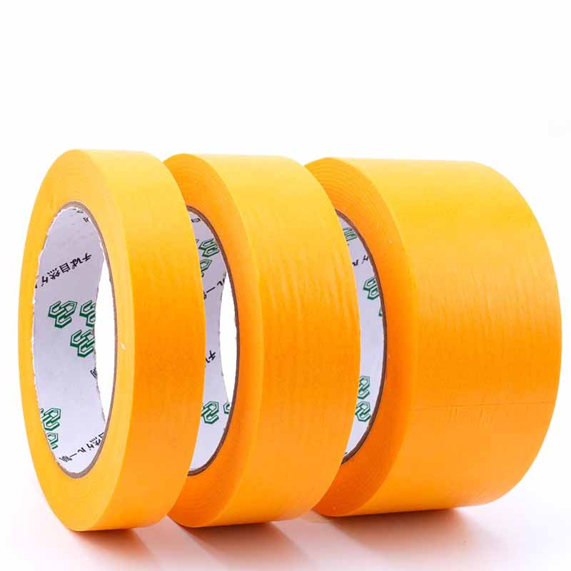 Cinta adhesiva amarilla de 20m, cinta adhesiva para pintura, papel texturizado, decoración de pintura de coche, rasgado manual sin costuras para pintores
