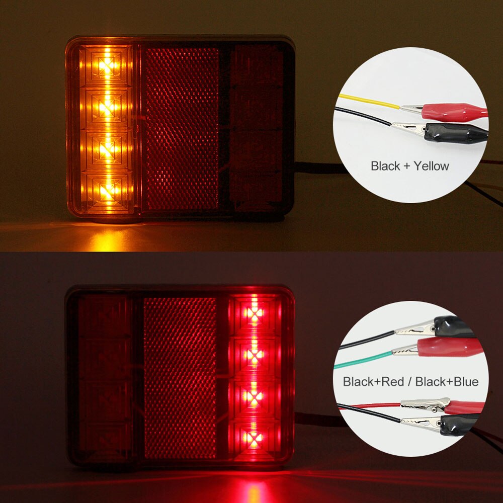 VEHEMO 8LED Side Light Truck Pickup Taillight Warning Light Trailer Camper RV Red Waterproof Truck Indicator light Signal light