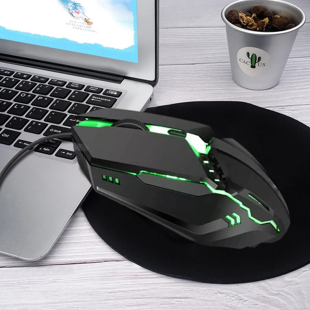 Viper 1600 DPI Mouse Desktop Notebook Universal M11 E-Sports USB Luminous Mouse K-Snaker Left and Right Hands for Laptop