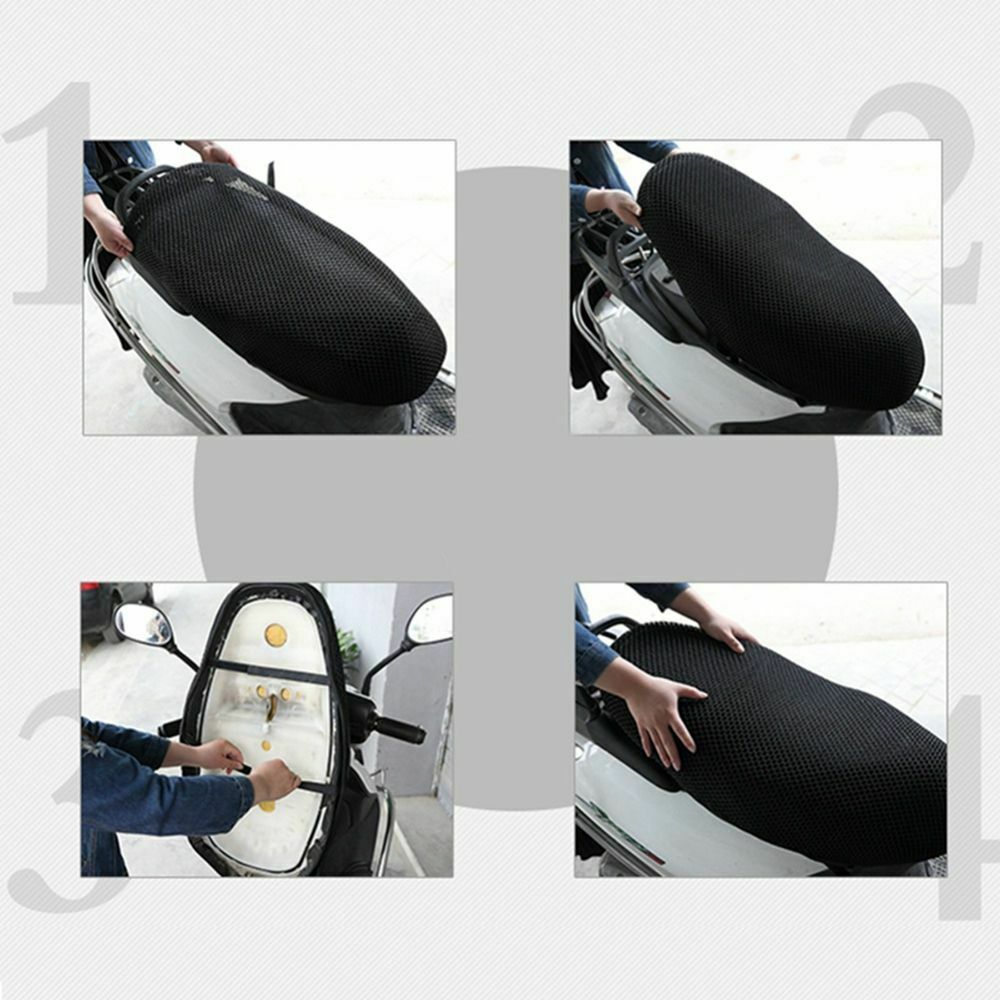 Mesh Motorfiets Seat Cover Protector Anti Slip Zwart Accessoires Bescherming