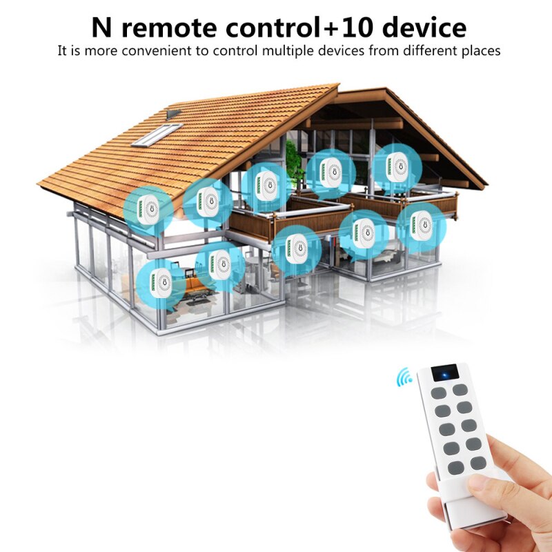 16A Mini 433MHZ Wireless Switch Module Support 2-way Control Timing Function On-off Switch With Wireless Remote Controller