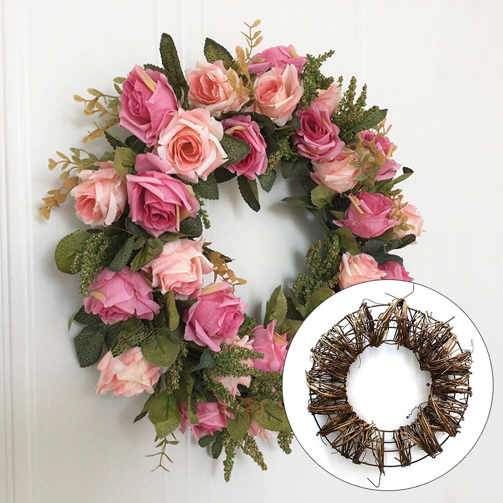 Christmas Natural Rattan Weaving Garland Base for Wedding Party DIY Decorations Photo Prop Window Door Lintel Decor Wreath