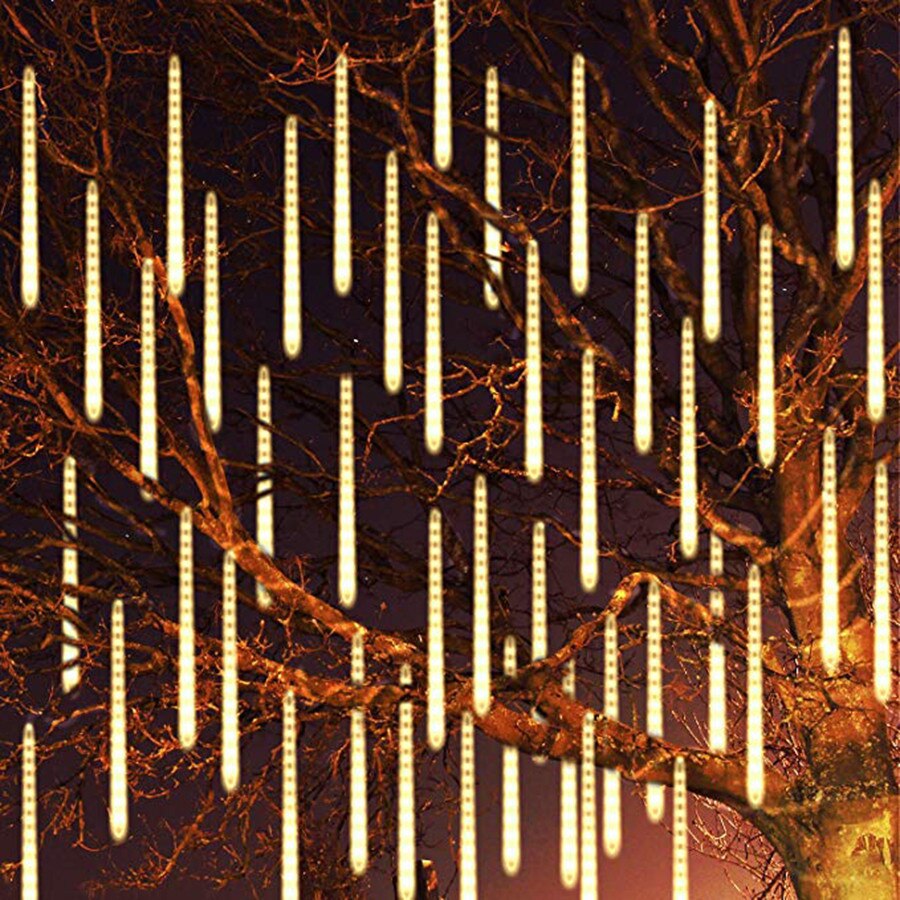 Blue Falling Rain Lights Meteor Shower Rain LED Lights 50/30CM 8 Tubes Christmas Tree Icicle String Lights For Wedding Party