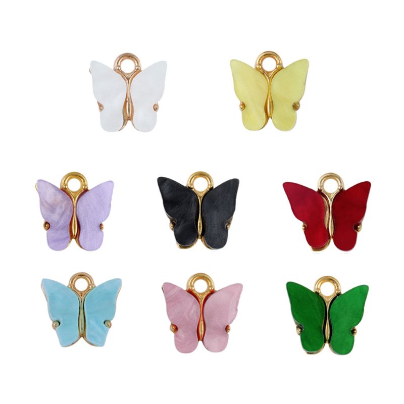 20 stk farverige akryl sommerfugl charms vedhæng halskæde armbånd smykker gør wxte