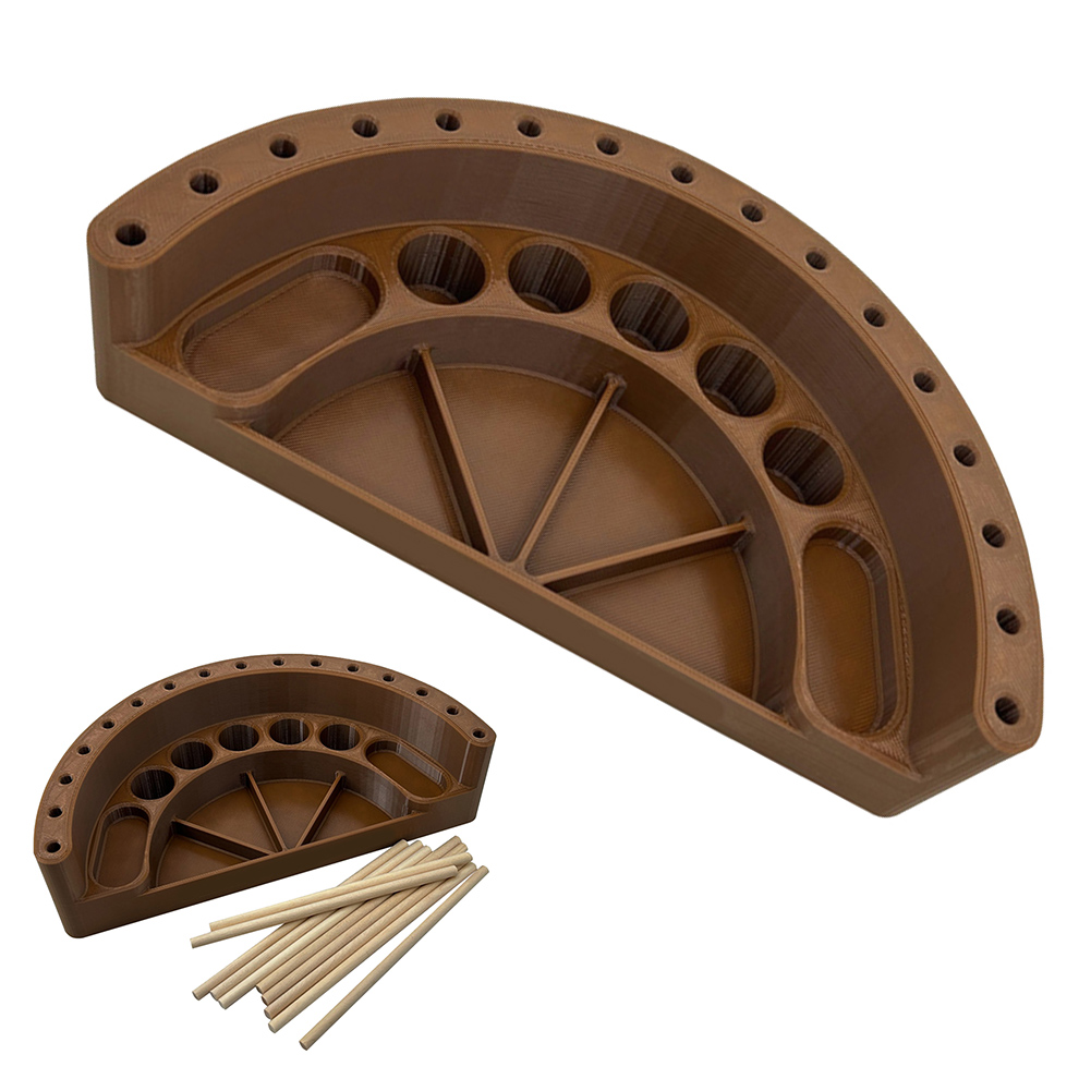 Ruimtebesparende gereedschapsorganizer voor vliegbindset, ontworpen met duurzaamheid in de geest, perfect om uw werkruimte efficiënt te houden