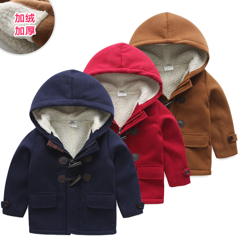 Baby Winter Kleding Knop Jas Winter Kleding Koreaanse Stijl Jongen Kleding Fluwelen Gewatteerde Verdikte Jas