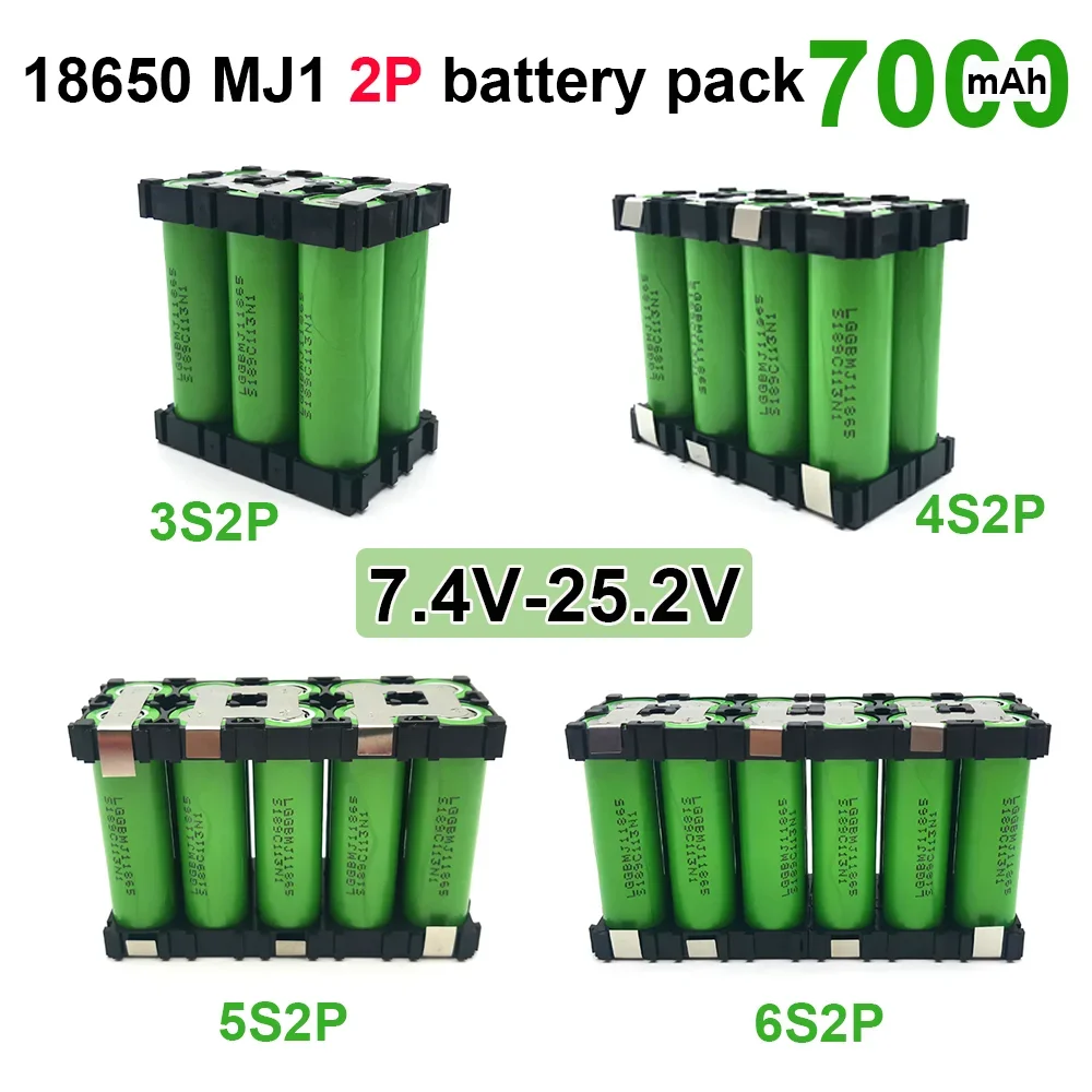 3s2p 4s2p 5s2p 6s2p 18650 Akumulator 7,4 V do 25,2 V 18650 MJ1 Akumulator 7000 MAh do wkrętarki 18 V