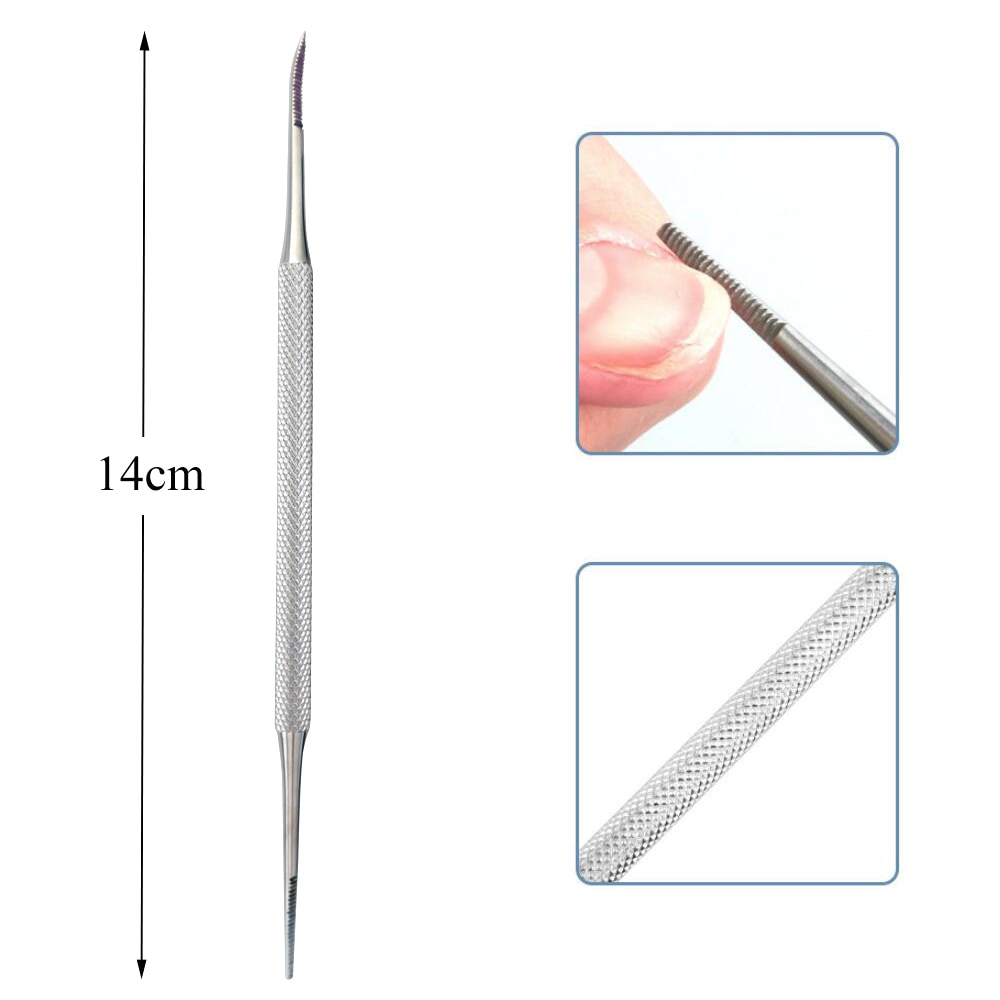 Bittb-Juego de Herramientas de manicura y pedicura, empujador de cutículas de acero inoxidable, cuchara para cutículas, empujador raspador