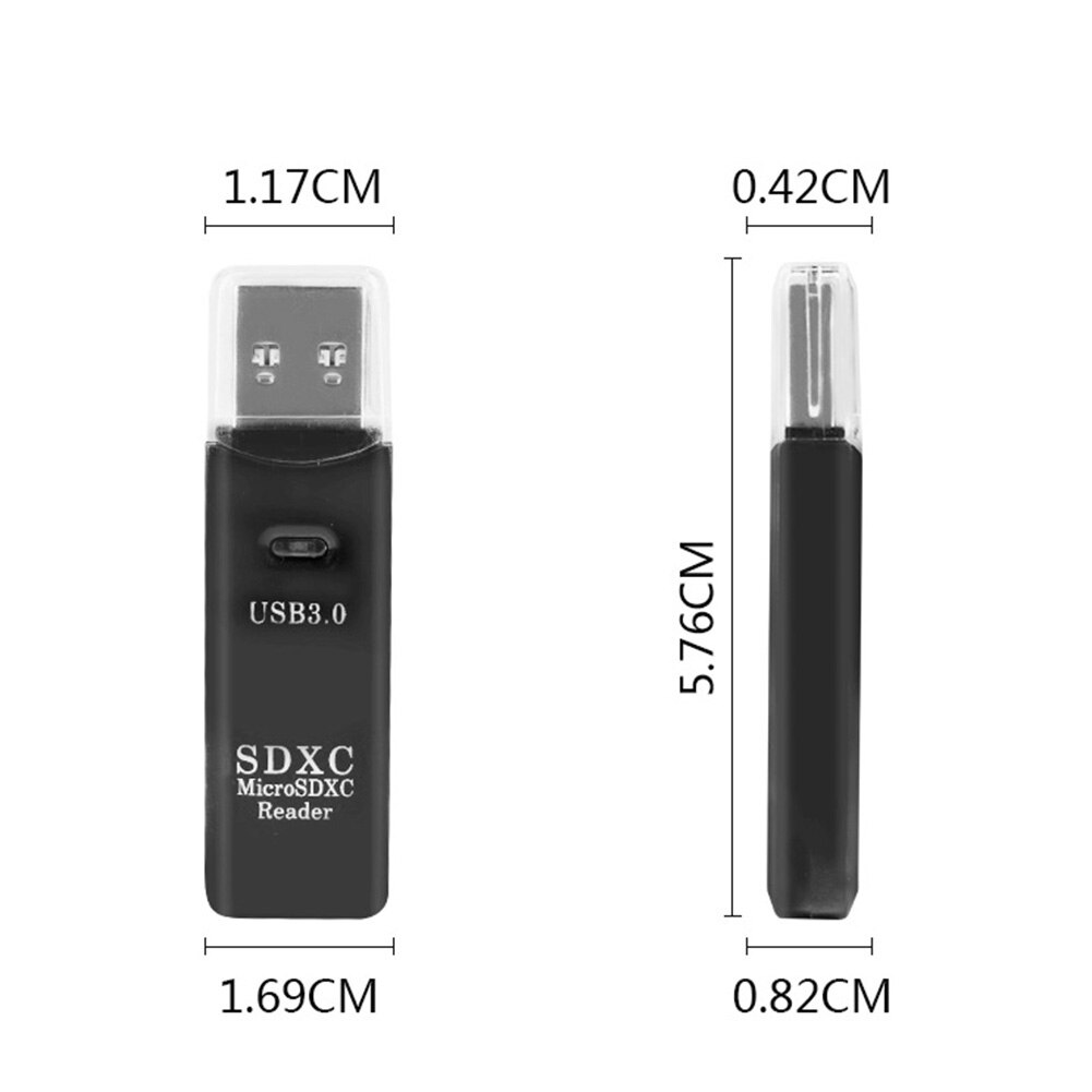 2 In 1 Tf Kaartlezer Usb 3.0 Adapter Drive Gratis Kaartlezer Geheugen Secure Digital Cardreader Met Led Indicator voor Laptop