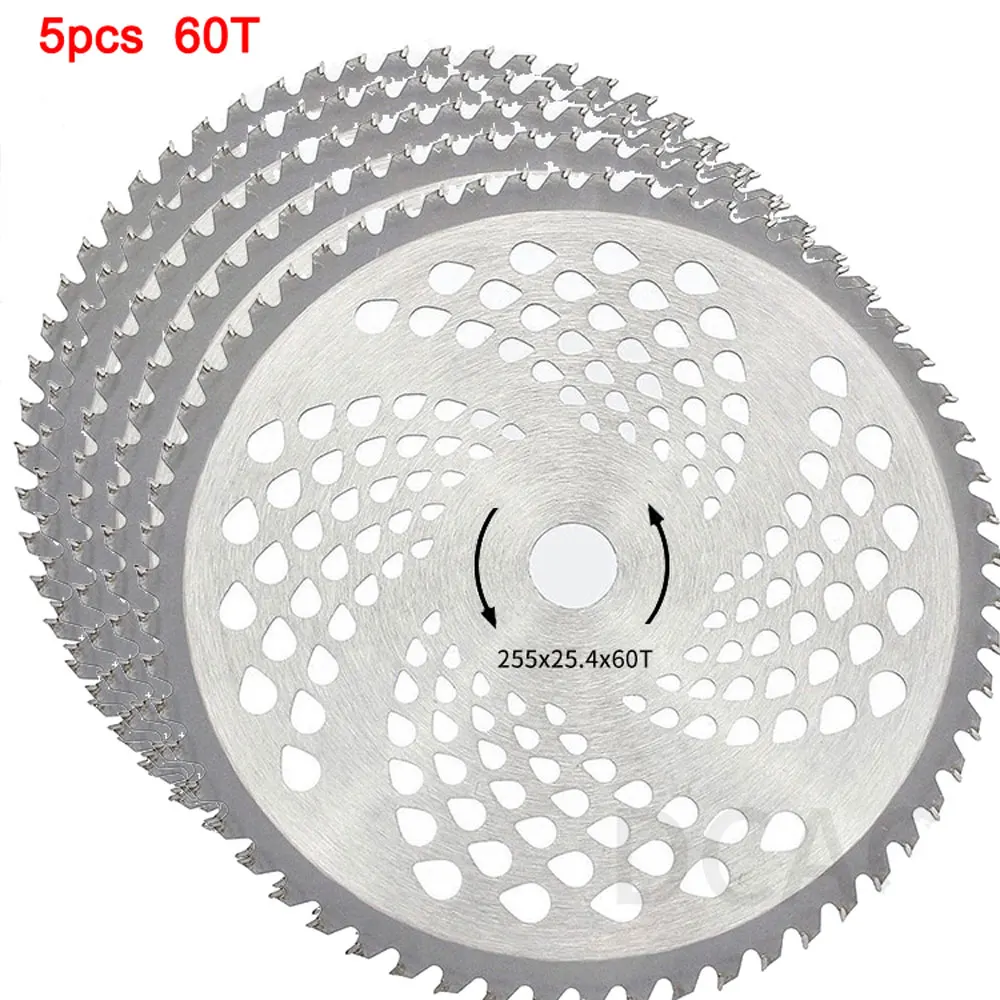 40T/60T/80T 10 Inch Carbide Tipped Alloy Brush Cutter Saw Blade Lawn Mower Grass Trimmer Garden Tool Replacement Cutting Disc: Blue