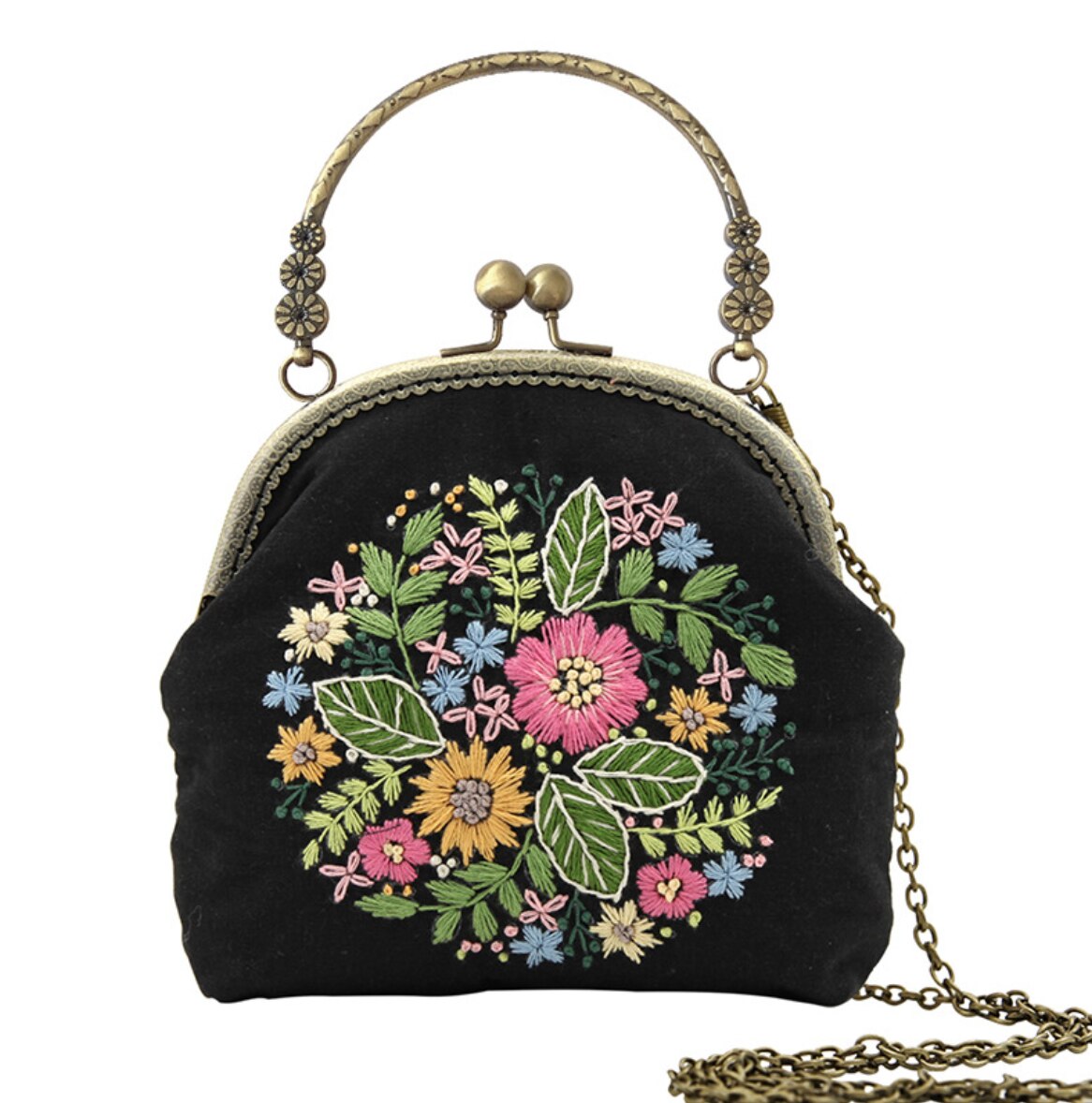 Chinesisch Einfach Stickerei DIY Blume Taschen Brieftasche Handtasche Kreuz Stich setzt Bausatz Hand NäHenne Handgemachte Handtasche Kreative: 10 müssen nähen du selber