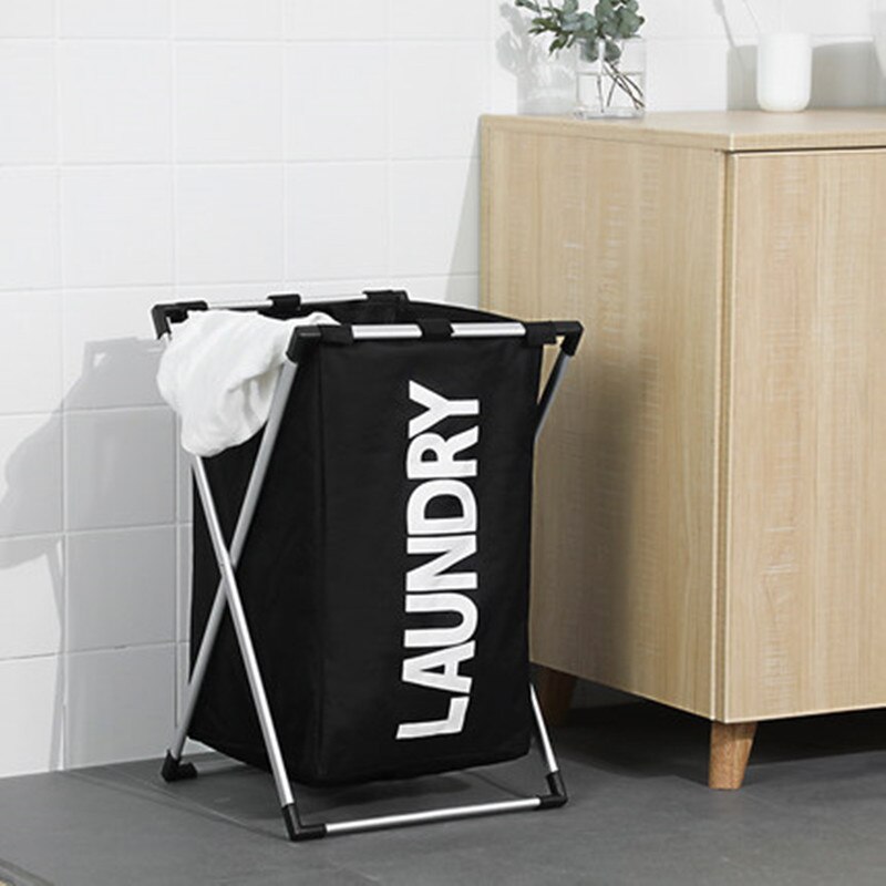 Laundry Basket 3 Hamper Organizer Bathroom Folding Triple Laundry Basket Large Oxford Fabric Laundry Basket With 3 Compartments: Black 1 cell