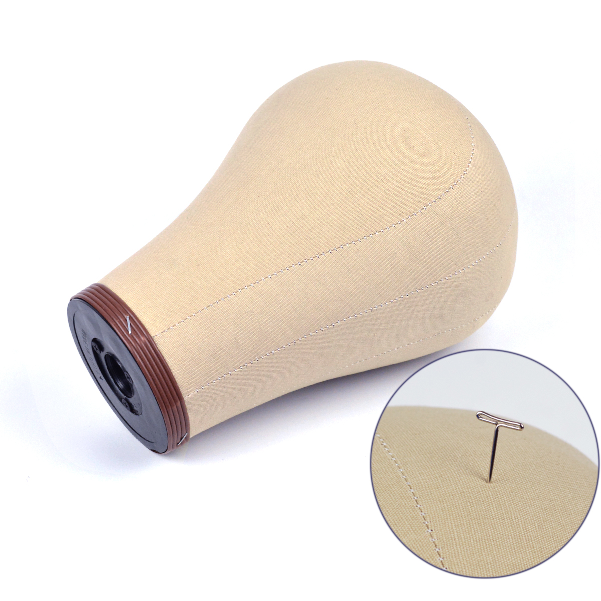Mannequin Head 21Inch / 22Inch / 23Inch Wig Head Cork Canvas Block Head Wig Display Styling Head With Stand and Mounting Holes