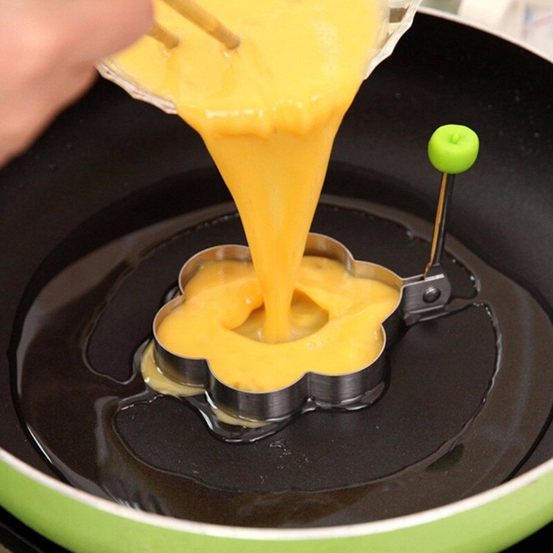 5Pcs Rvs Omelet Ei Frituren Mold Bloem Ster Vorm Ei Pannenkoek Ring Voor Gebakken Ei Koken Gereedschap Keuken accessoires