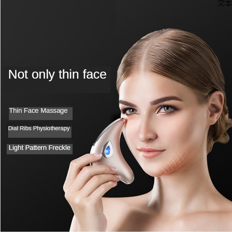 Masajeador Facial delfín pequeño, elevador y apriete hacia la cara delgada, artefacto de masaje eléctrico con vibración para raspar jabalí