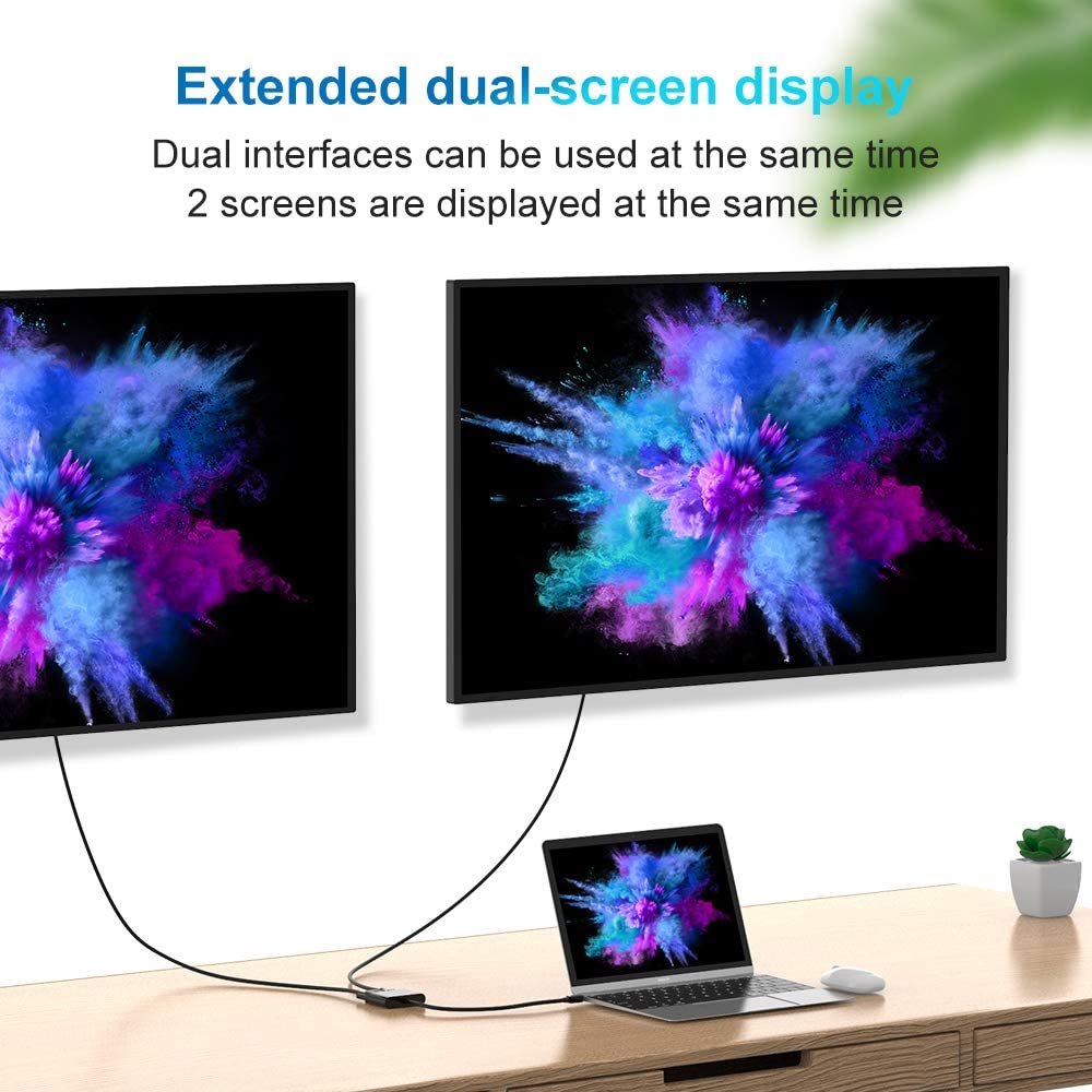 HDMI-compatible To VGA HD Adapter HD VGA Splitter Dual Display At Same Time with audio for Pc Laptop Ultrabook