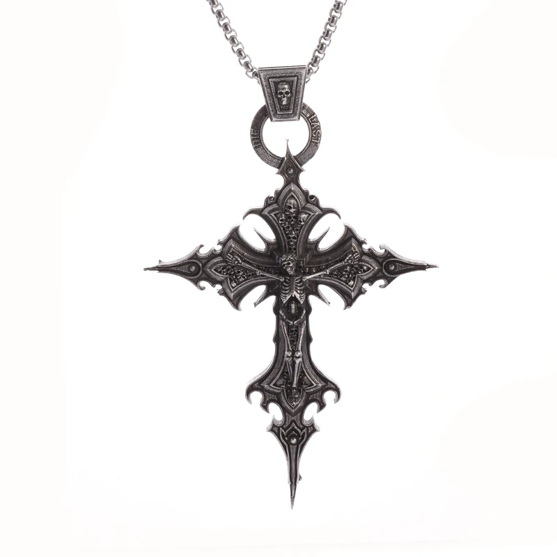 Collar gótico Vintage de la guadaña de Reaper, colgante del diablo fantasma de la vida, personalidad de los hombres, tendencia de Halloween, de joyería: Chapado en oro antiguo