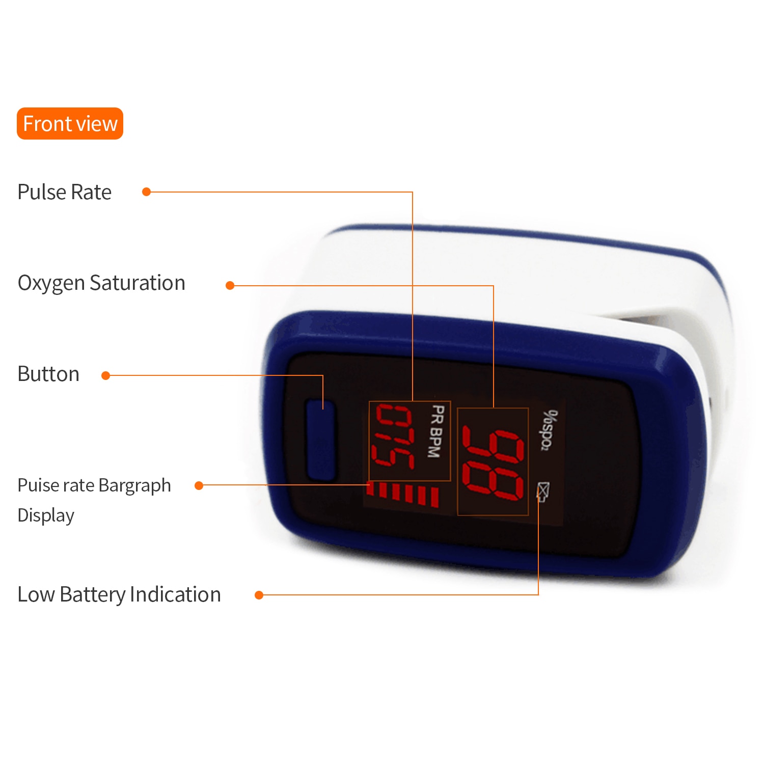 Digital Fingertip Pulse Oximeter OLED Display Blood Oxygen Sensor Saturation SpO2 Monitor Measurement Meter with Beep Sound