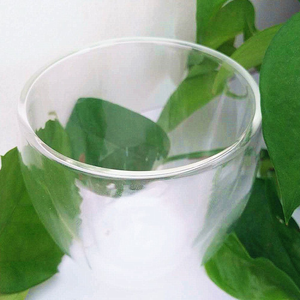 Double walled heat-resistant glass tea cup，double layer borosilicate glass coffee mug，transparent，no handle