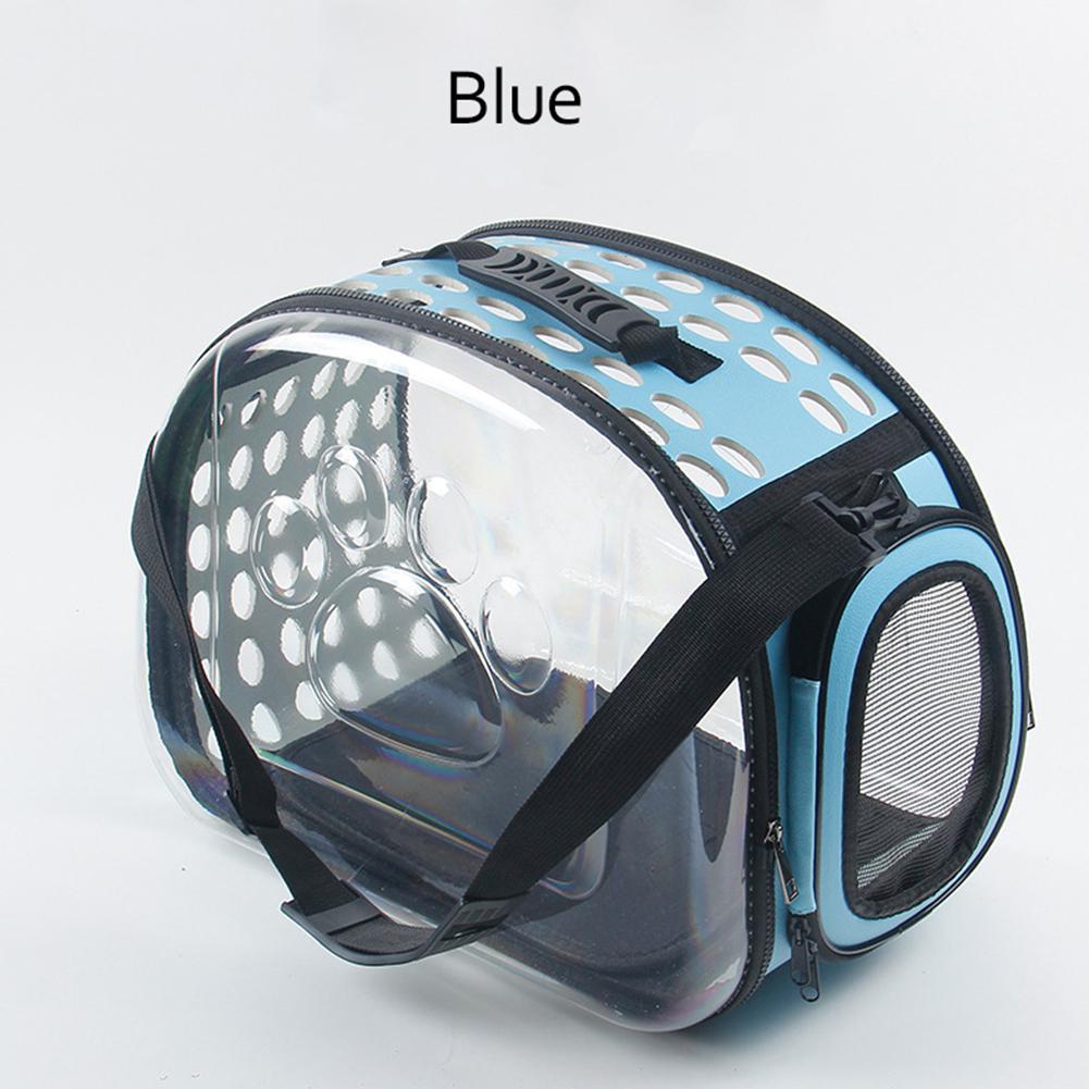 TPFOCUS Portable Transparent Pet Bag Cage with Breathable Holes for Outdoor Cats Dogs Use Footprint Transparent Package: blue / 42x28x32cm