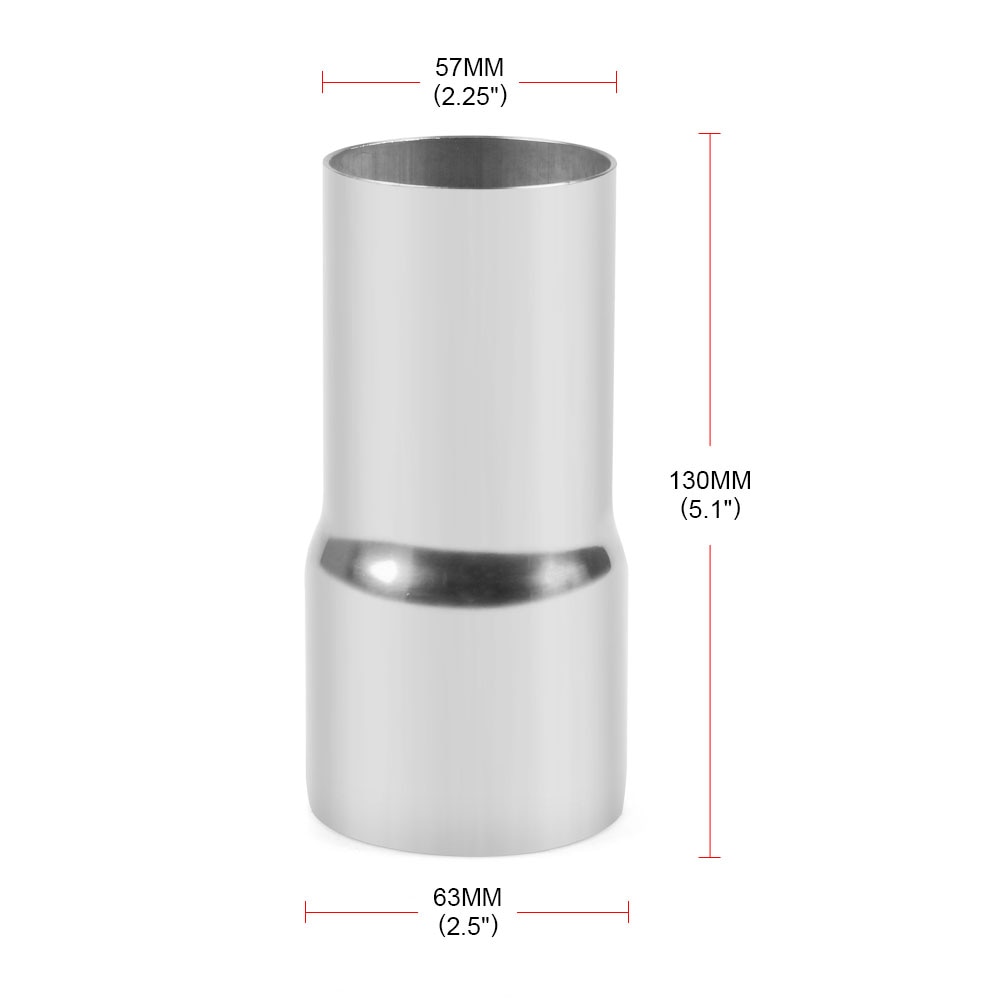 57MM TO 63MM Exhaust 2 Step Reducer Adapter Connector Tube Stainless Steel Pipe Cone BX101447-3