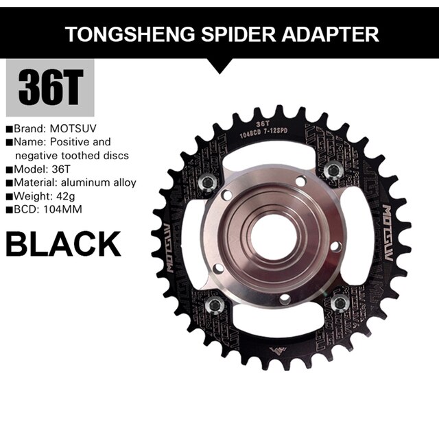 Plato y adaptador para bicicleta eléctrica Tongsheng, piezas de 32T/34T/36T/38T, 104BCD: G