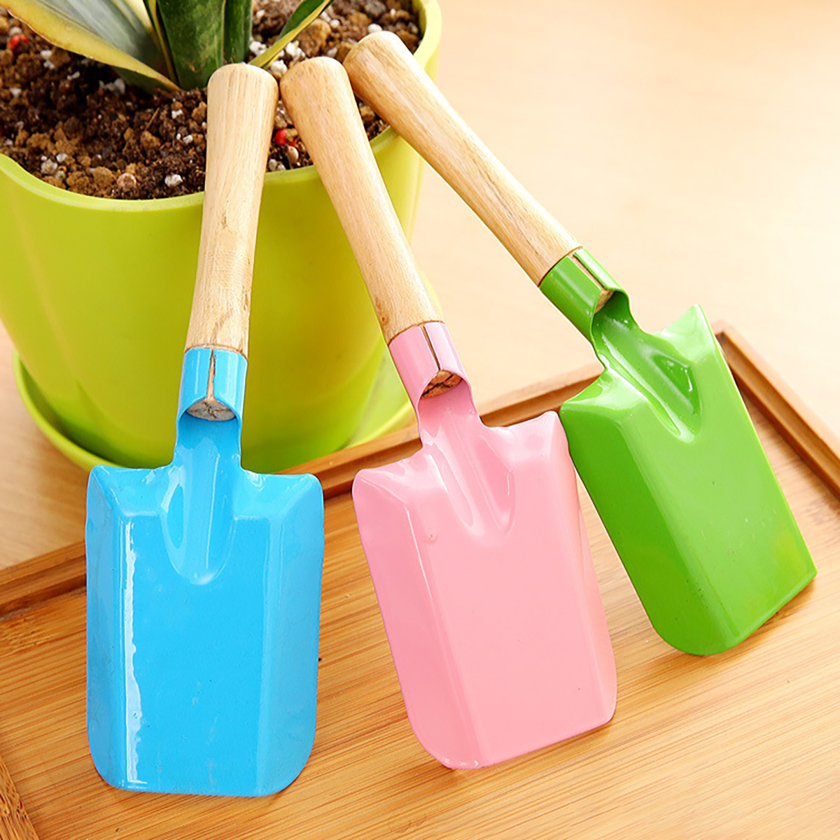 Mini outil de jardinage en métal et bois, outils à main de jardinage, petite pelle pour plantes en pot et plantation de fleurs, couleur aléatoire, 1 pièce