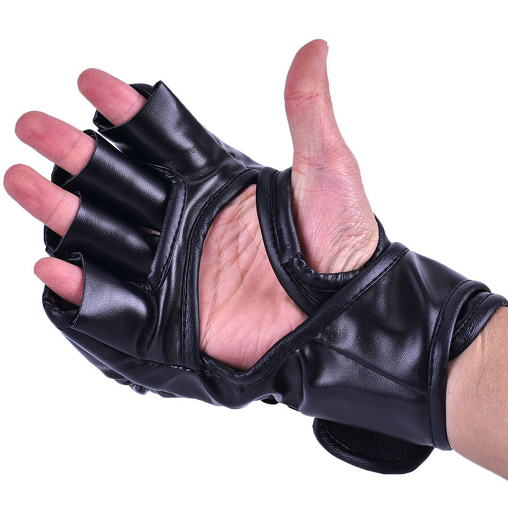Guantes de boxeo para hombres y mujeres para adultos, guantes de boxeo de medio dedo, equipos de Sanda, guantes de entrenamiento deportivos para lucha de boxeo MMA D30