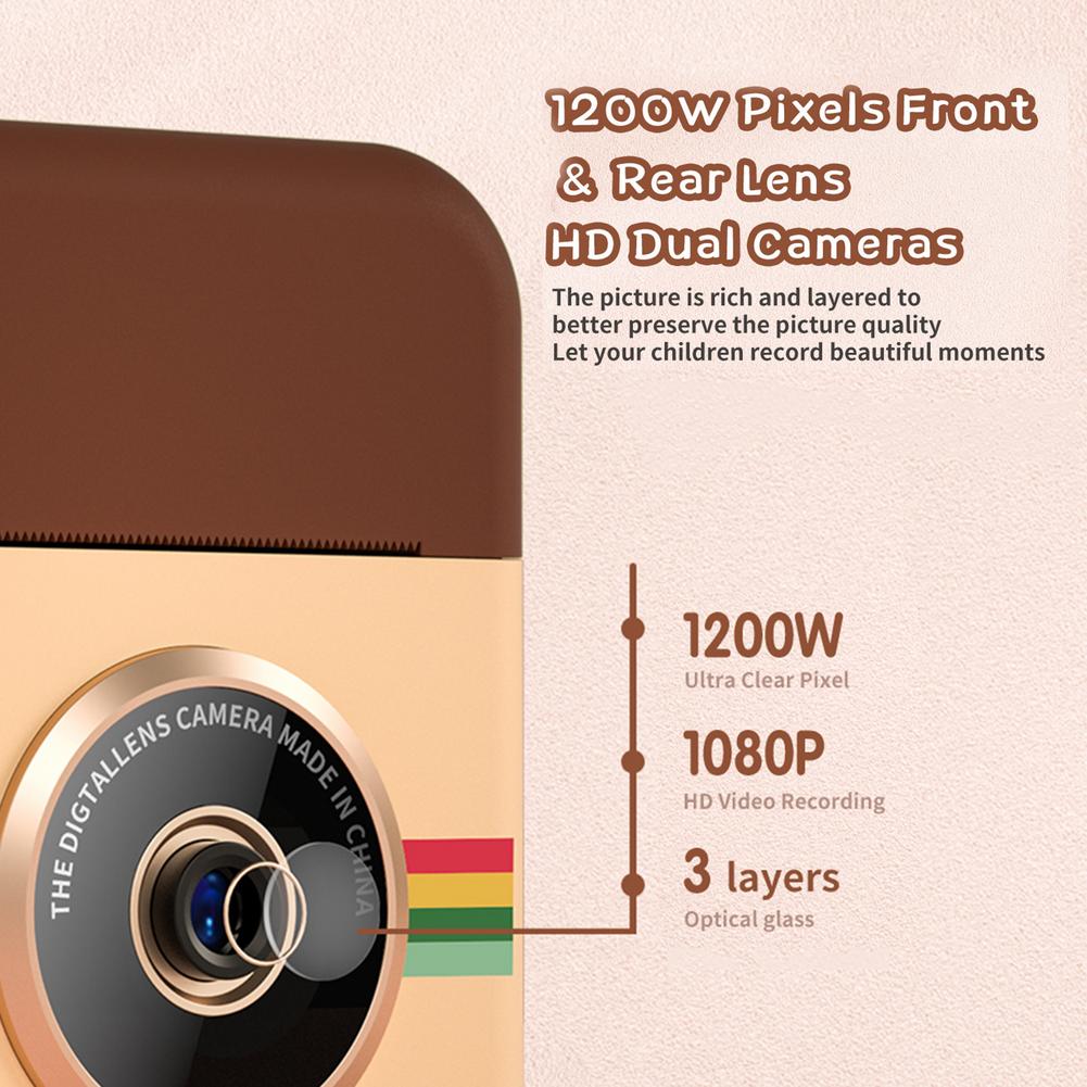 1080P 32GB Children Instant Camera Grayscale Printing Camera Kids Boys Girls 2.4 inch Screen Camera Toy For Birthday