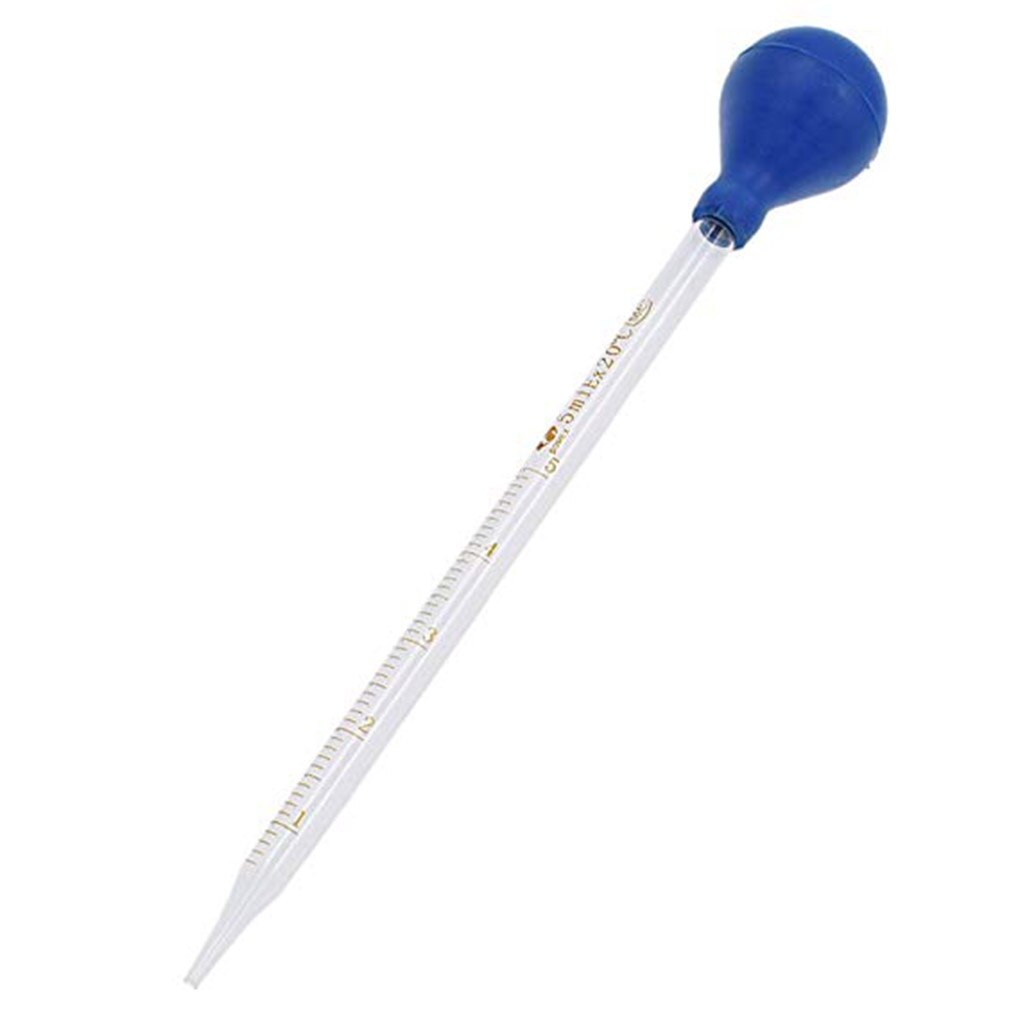 Pipeta cuentagotas de línea de escala de vidrio, gotero de laboratorio, pipeta azul, cabezal de goma, 0,5 ml, 1ml, 2ml, 3ml, 5ml, 10ml