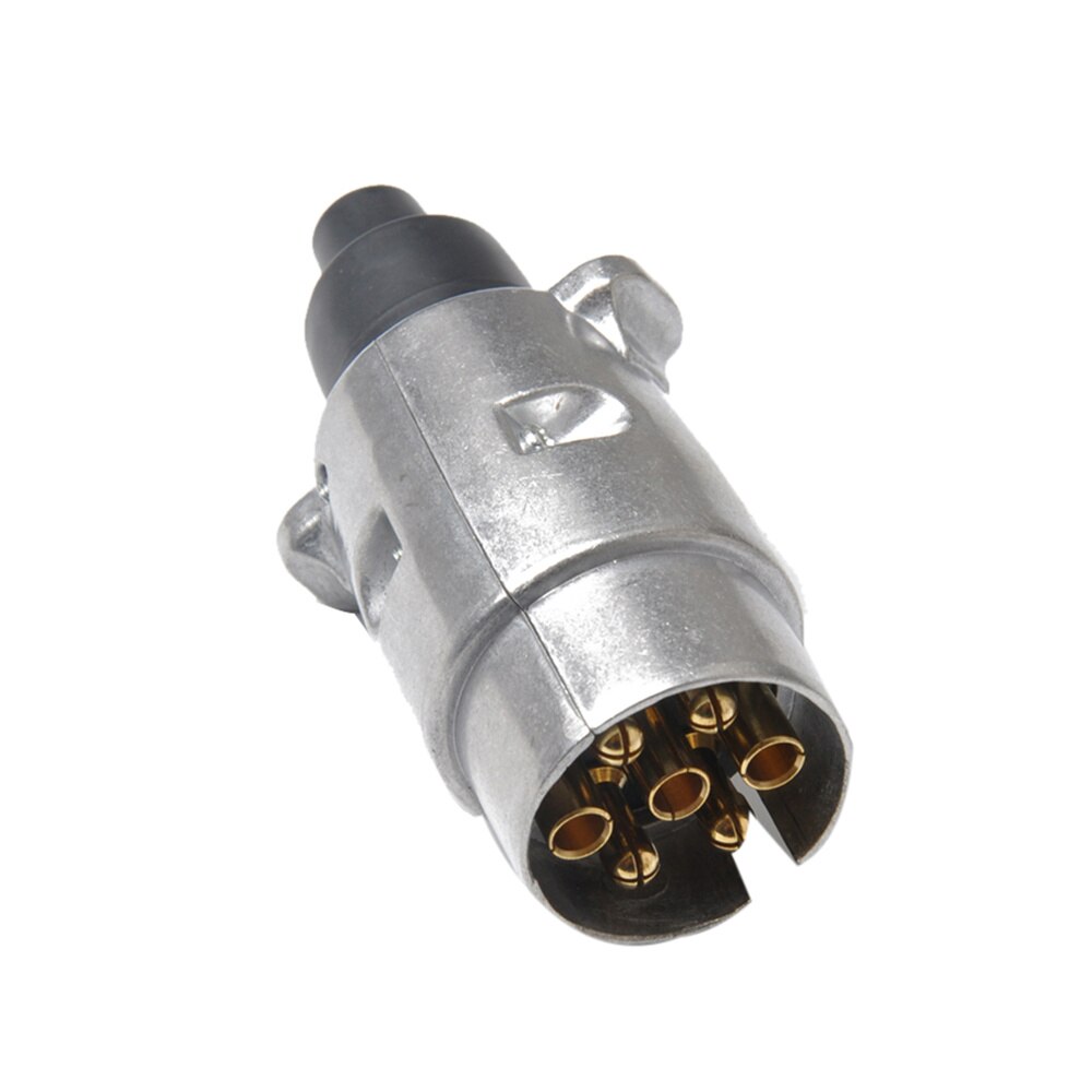 7- pins aluminiumlegering stekker voor aanhangwagen, vrachtwagen, elektrische installatie, 12v- connector (eu-stekker)