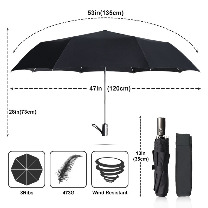 Brand 120cm Large Folding Umbrella Men Rain Woman Double Golf Business Paraguas Automatic Windproof Umbrellas