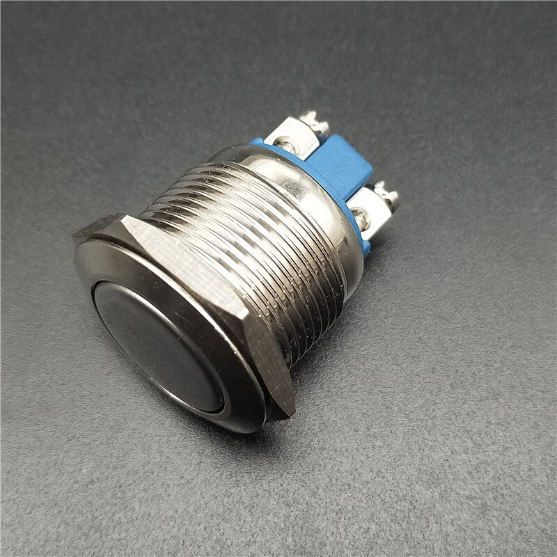19mm Metal Push Button Switch IP66 Nickel Plated Brass Press Button Self Locking Normal Open High/Flat/Ball Rond Head Momentary: Flat head / Self-locking / Screw Pin
