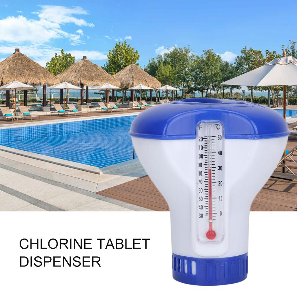 Swimming Pool Floating Chemical Chlorine Dispenser Swimming Pool Accessories Thermometer Disinfection Automatic Applicator Pump