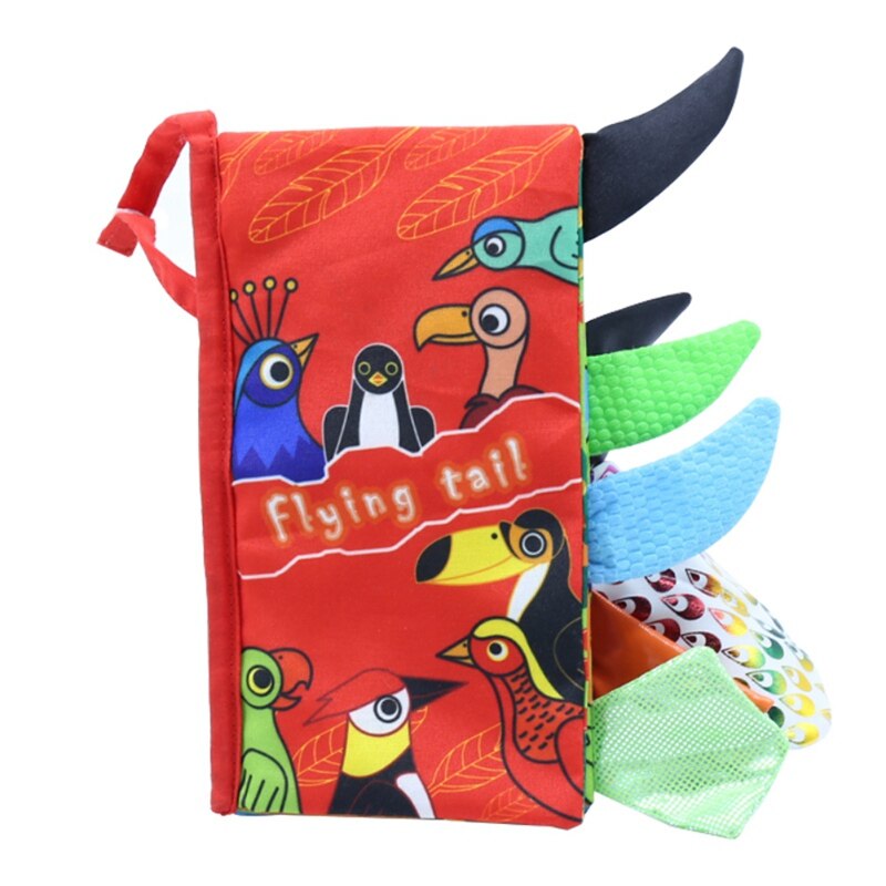 Infant Baby Cloth Books Cartoon Animal Pattern Baby Soft Activity Crinkle Cloth Books Educational Learning Toys: E