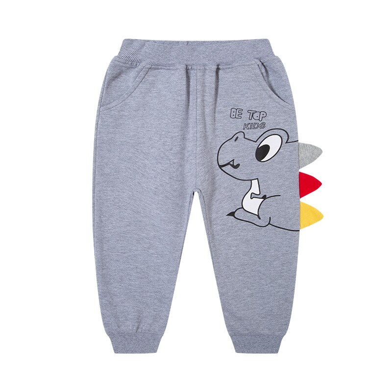 Boys Trousers Autumn kids Cartoon Dinosaur Elastic Waist Long Pants Pockets Outwear Kids Sports Clothes