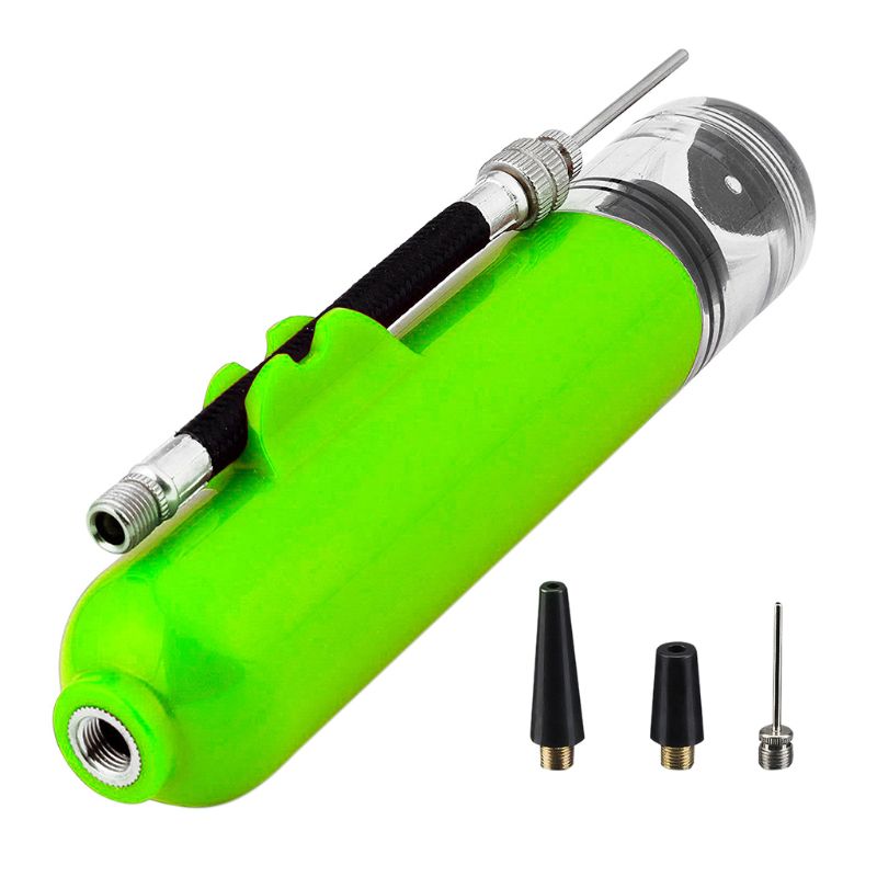 Przenośna Mini Pompka do Piłek Koszykówka Piłka Nożna Siatkówka Inflator Igła: Zielony