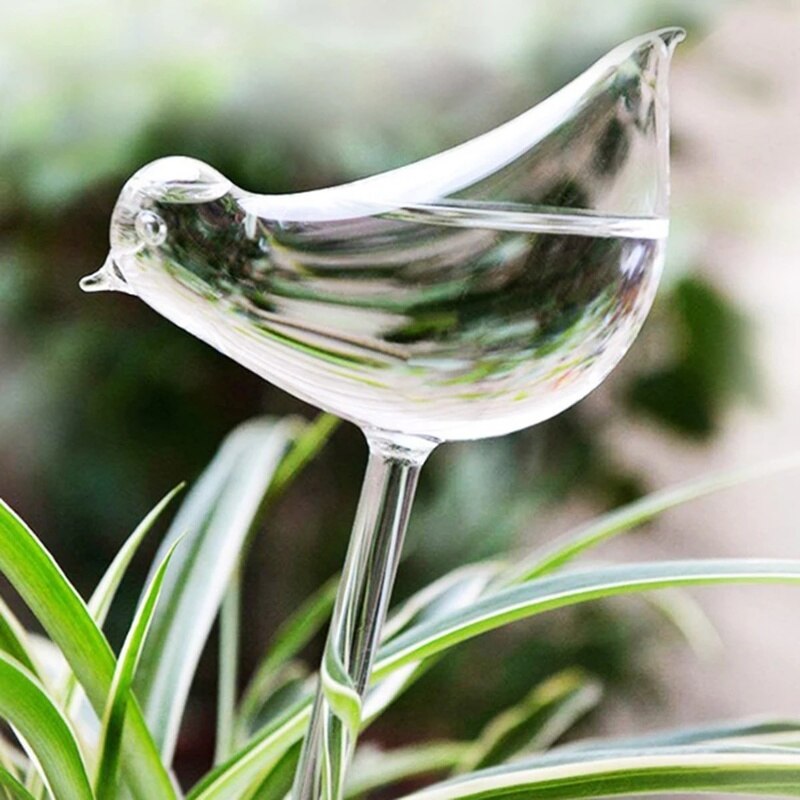 Pvc/glas självbevattningsanordningar växt blommor vattnare fågelstjärna hjärta vattenmatare automatisk vattning för inomhusträdgård