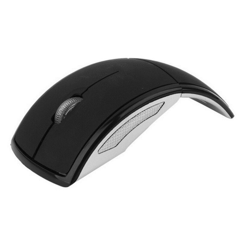 7 färger yta bluetooth musbåge vikbar trådlös ergonomisk tyst usb -mottagare för kringutrustning för windows bärbar dator: Svart